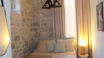 2 bedrooms, premium bedding, memory-foam beds, desk