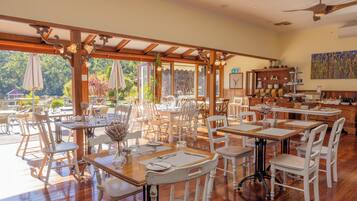 Breakfast, lunch served; local and international cuisine, garden views