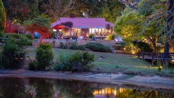 Breakfast, lunch served; local and international cuisine, garden views