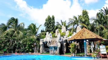 Outdoor pool, open 5:00 AM to 10:00 PM, pool umbrellas, sun loungers