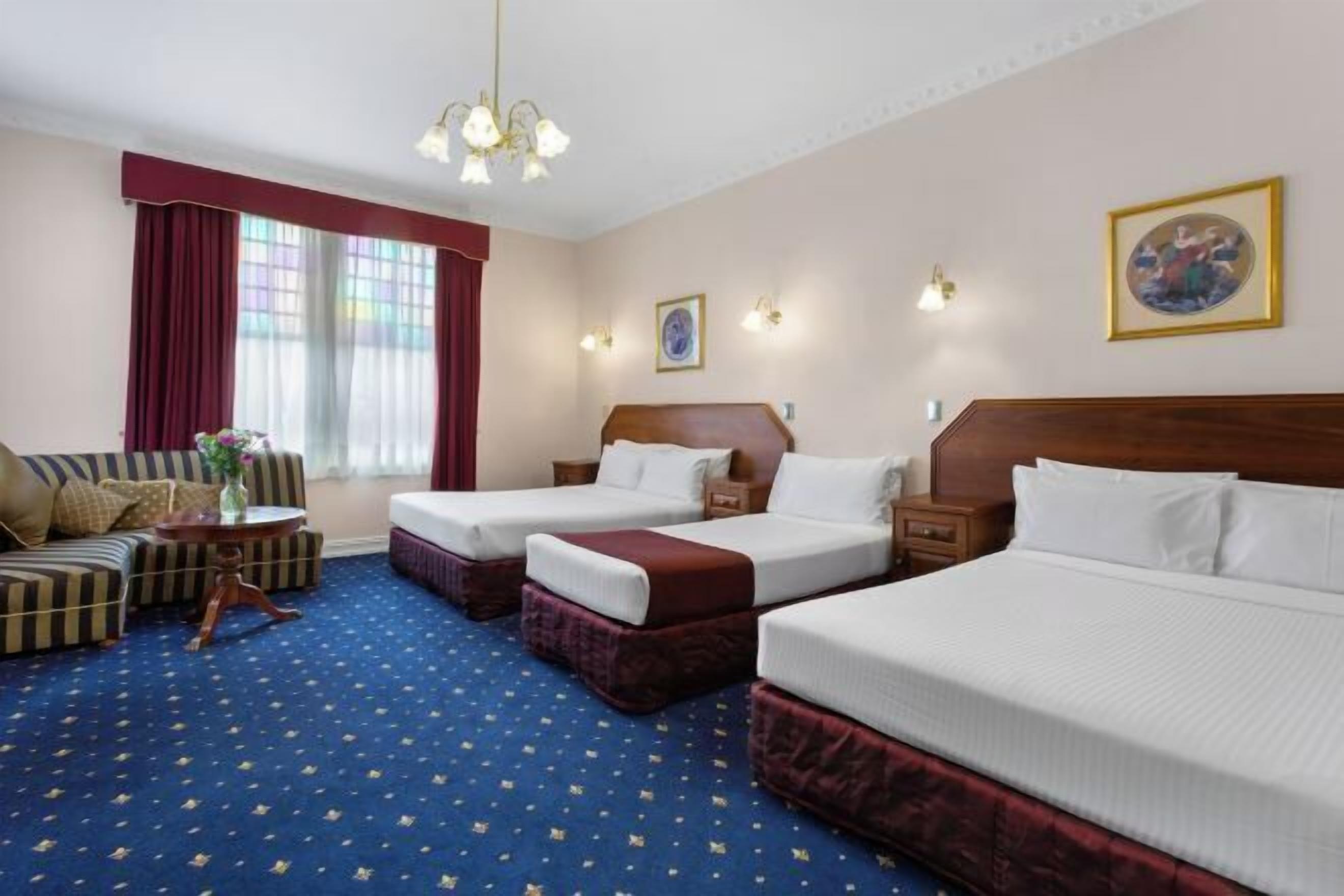 Desk, free WiFi, bed sheets