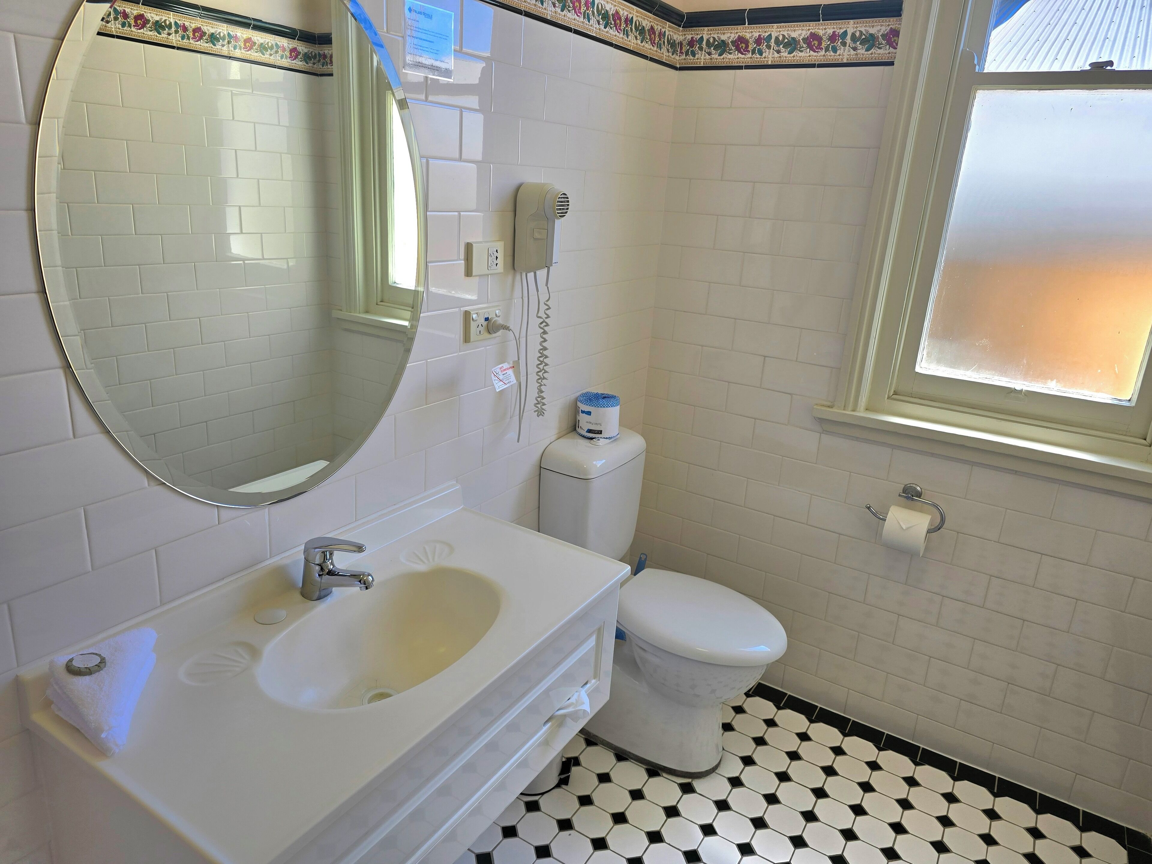 free toiletries, hair dryer, towels