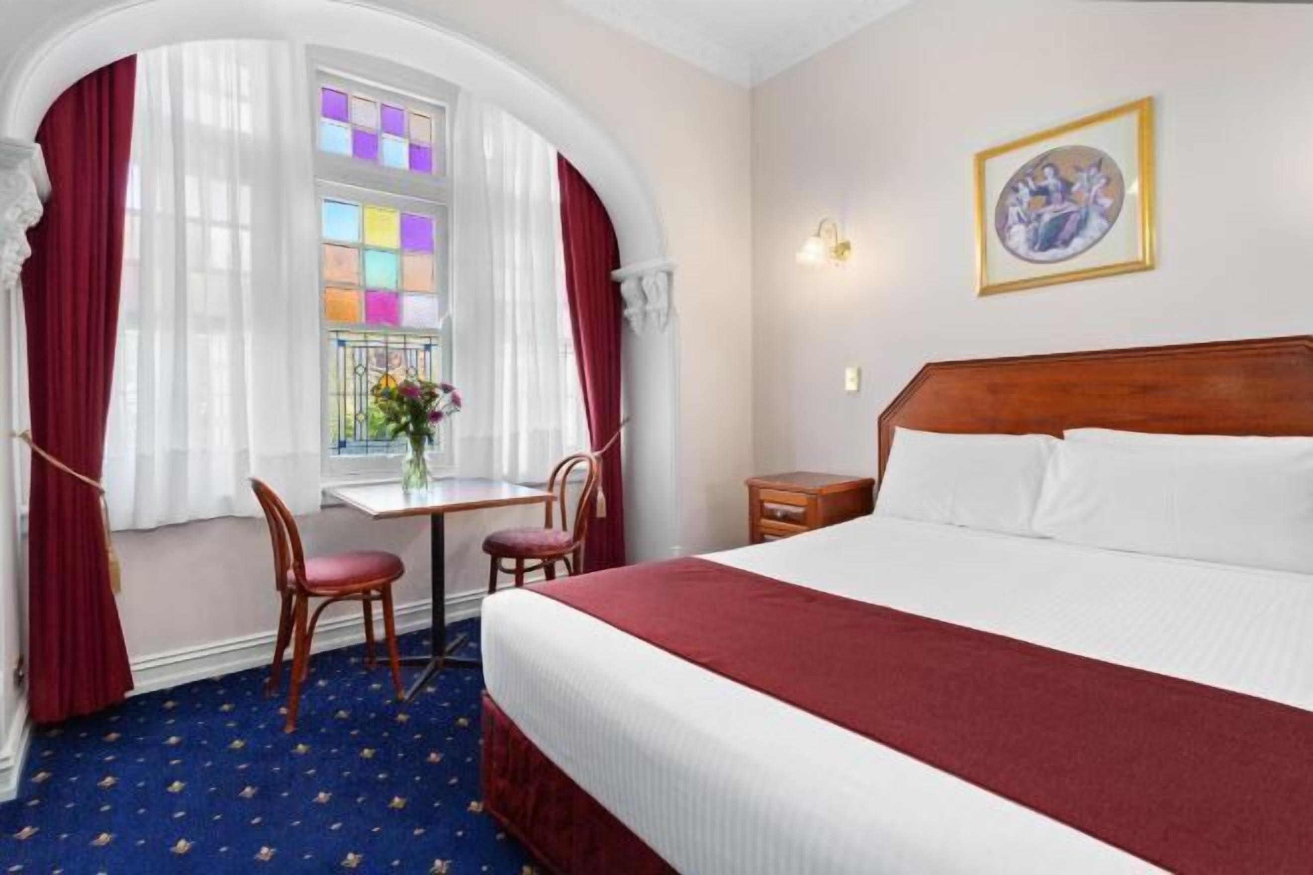 Desk, free WiFi, bed sheets