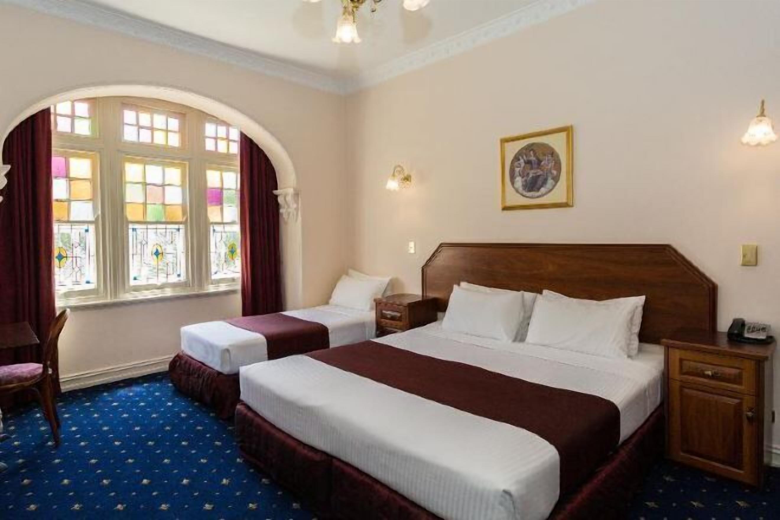 Desk, free WiFi, bed sheets