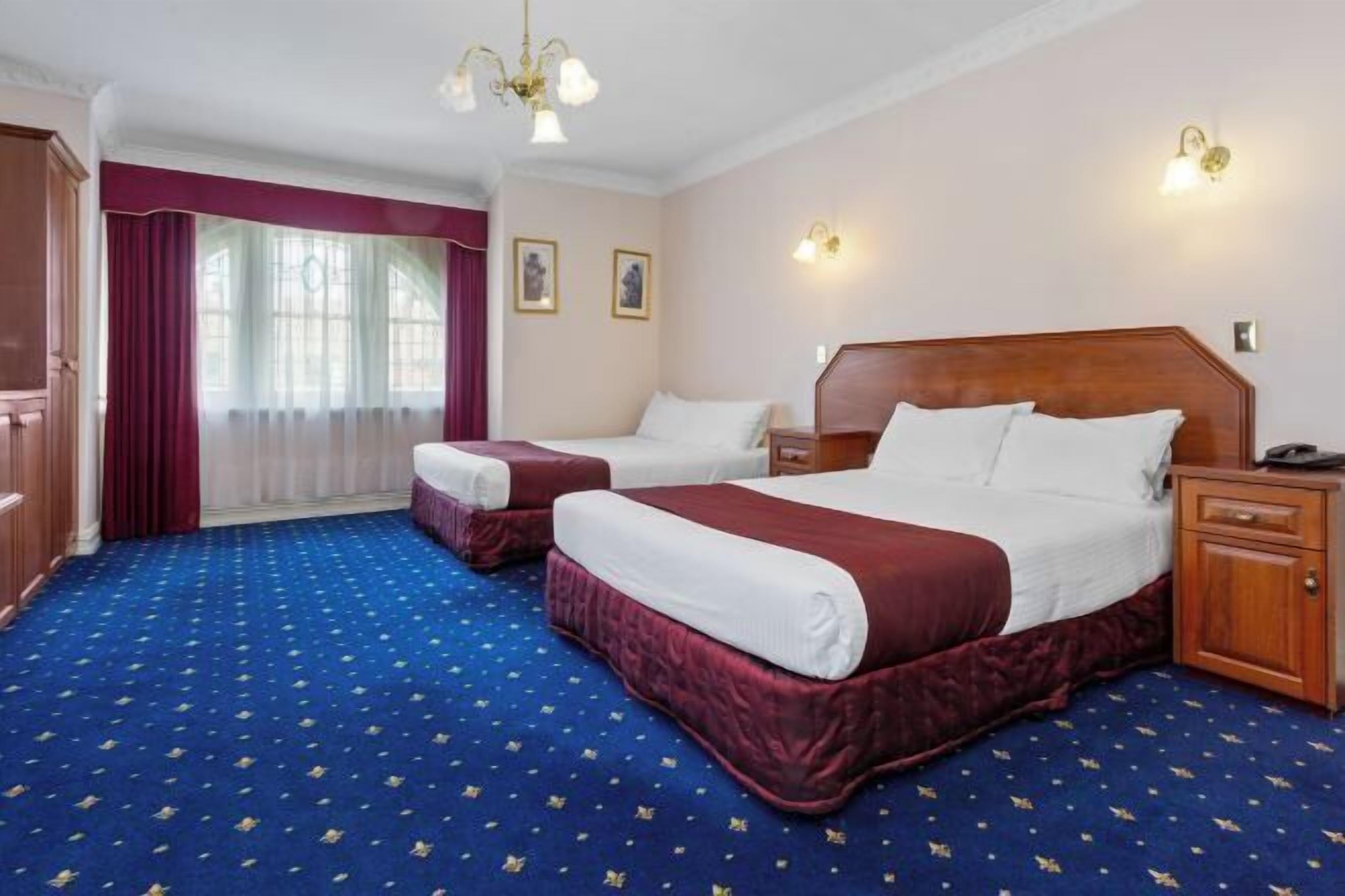 Desk, free WiFi, bed sheets