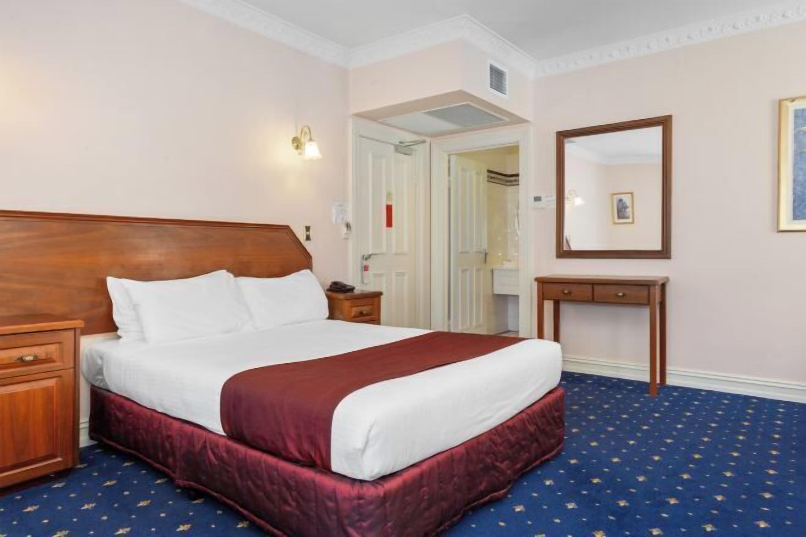 Desk, free WiFi, bed sheets