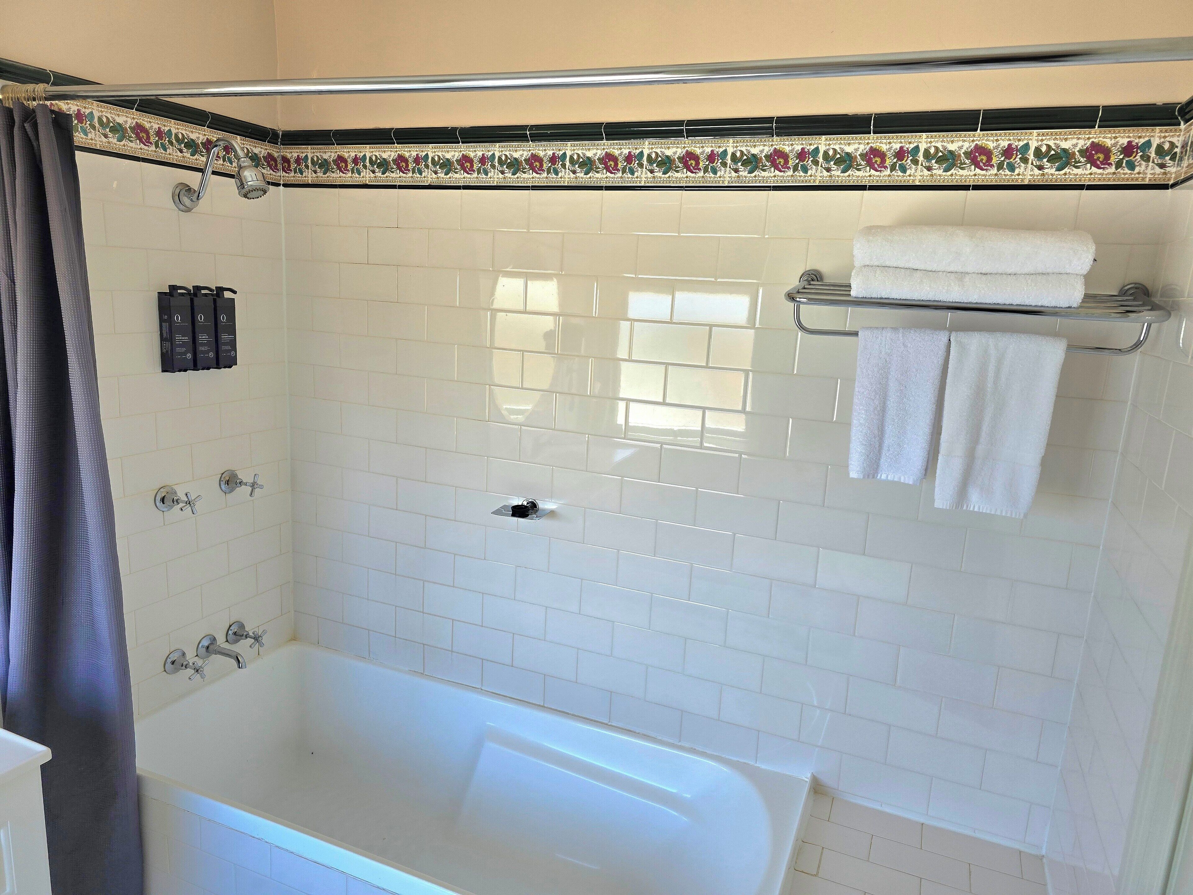 free toiletries, hair dryer, towels