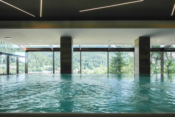 Indoor pool, open 10:00 AM to 10:00 PM, sun loungers