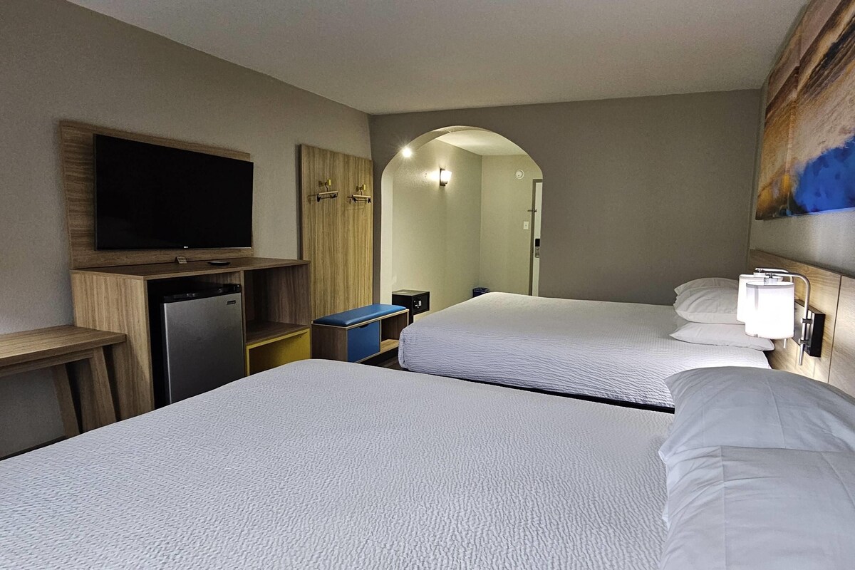 Room, 2 Double Beds, Non Smoking | Iron/ironing board (on request), free WiFi, alarm clocks, bed sheets
