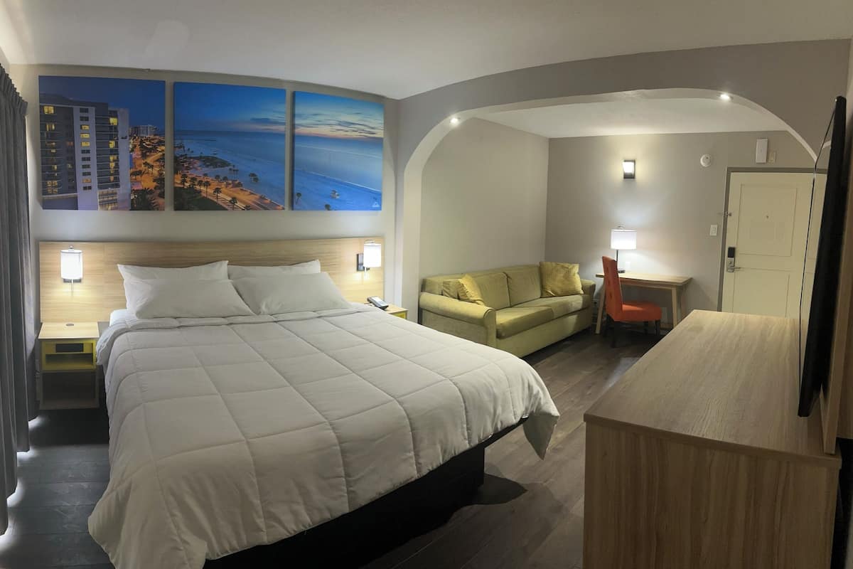 Suite estudio, 1 cama King size, para no fumadores | Tabla de planchar con plancha, cunas gratuitas y camas extra