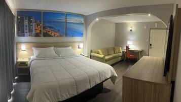 Suite estudio, 1 cama de matrimonio grande, no fumadores | Tabla de planchar con plancha, cunas gratuitas, camas supletorias