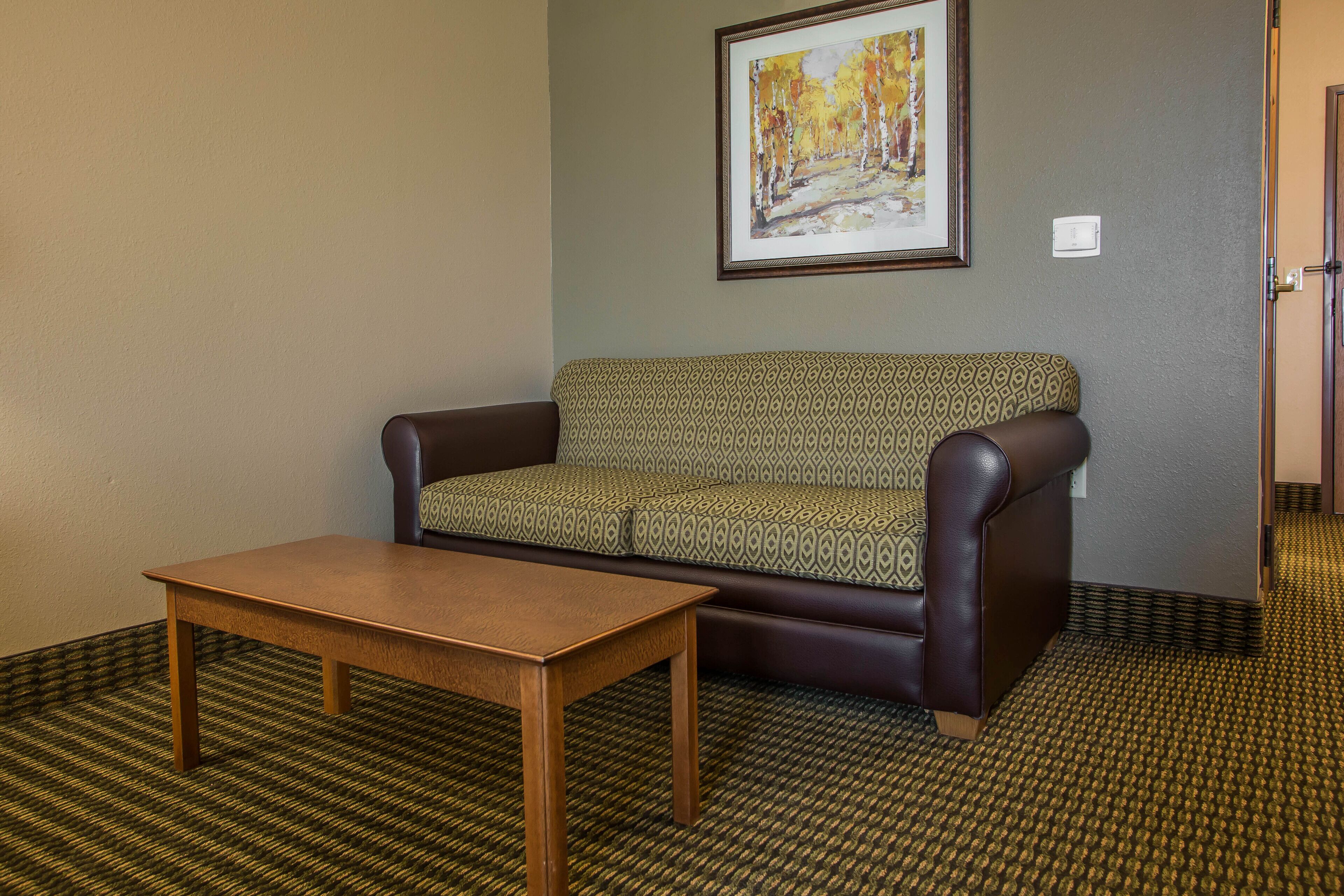 suite, 1 king bed with sofa bed, accessible, non smoking | living area | 49-inch lcd tv with satellite channels, tv