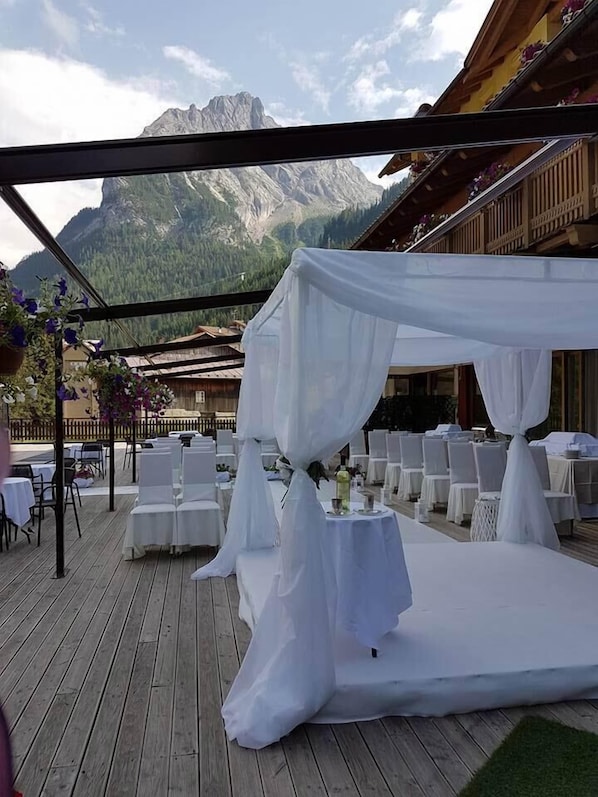 Outdoor wedding area