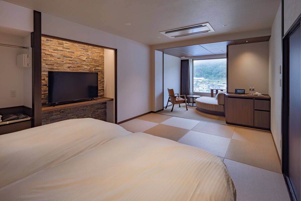 Chambre avec lits jumeaux, non-fumeur (Private Onsen/45 sqm/Up to 2 Guests)