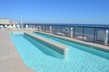 2 outdoor pools, sun loungers at Grande Shores Ocean Resorts Condominiums