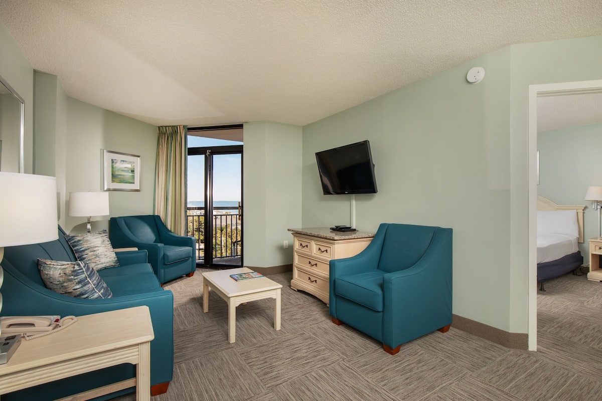 Condo, 3 Bedrooms, Non Smoking, Partial Ocean View | Living area | 27-inch flat-screen TV with cable channels, TV, DVD player