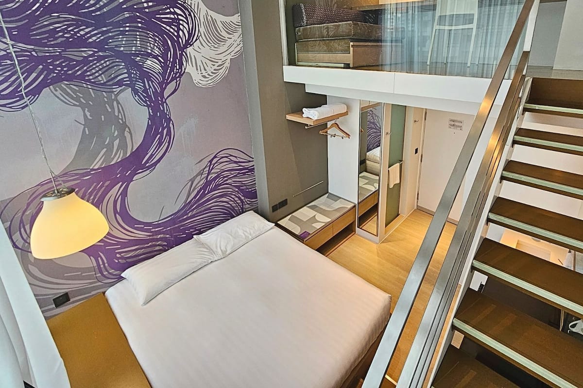 Estudi, 1 llit de matrimoni (Loft) | Roba de llit d'alta qualitat, caixa forta a l'habitació i escriptori