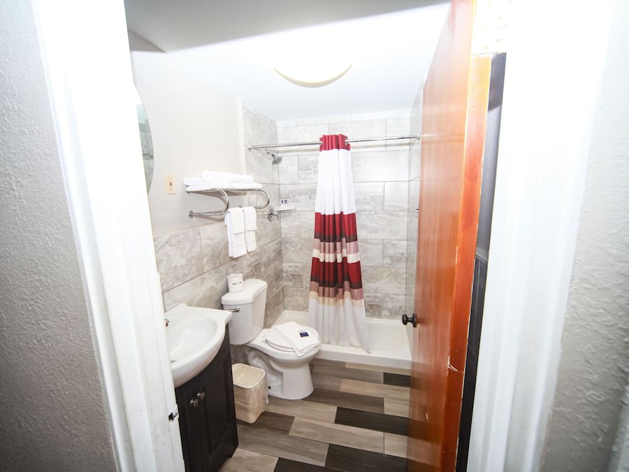 Douche, articles de toilette gratuits, sĂšche-cheveux