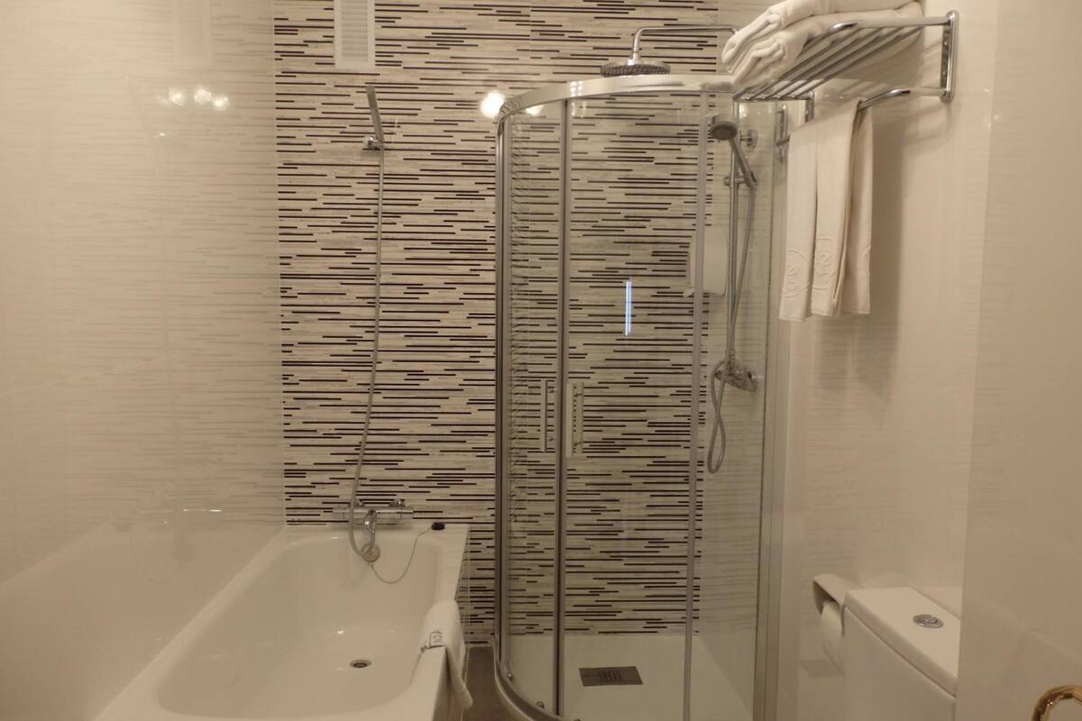 double room | bathroom | hair dryer, towels