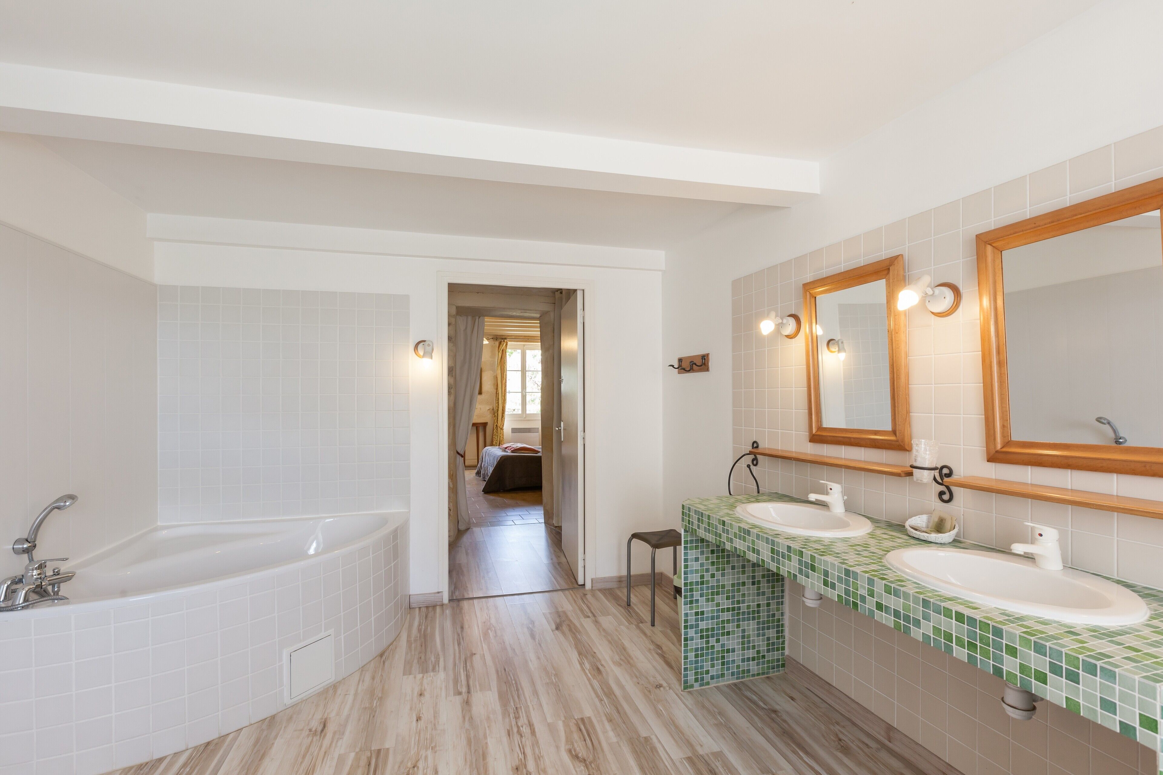 family duplex | bathroom | hair dryer, towels