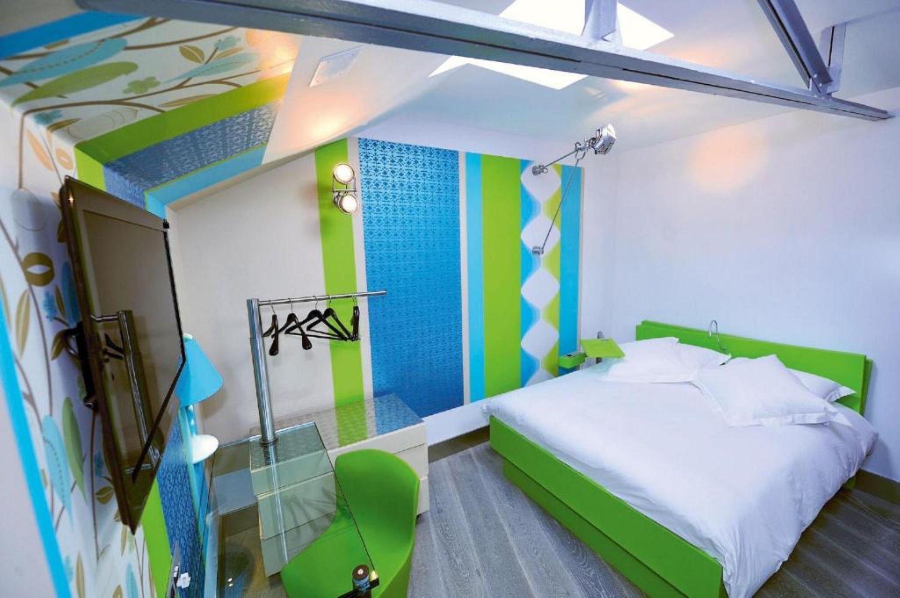 standard double room (rime) | in-room safe, individually decorated, desk, iron/ironing board