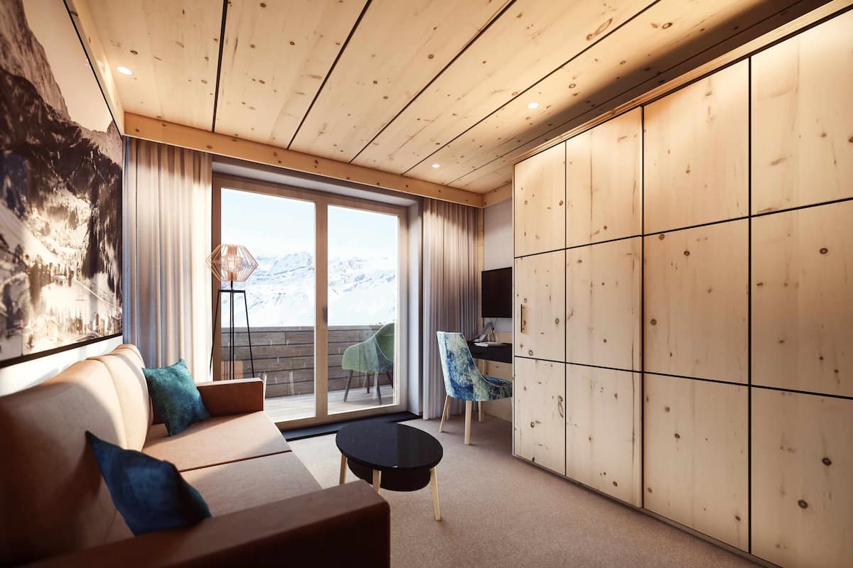 deluxe double room, balcony (new 2021/22) | living area | tv