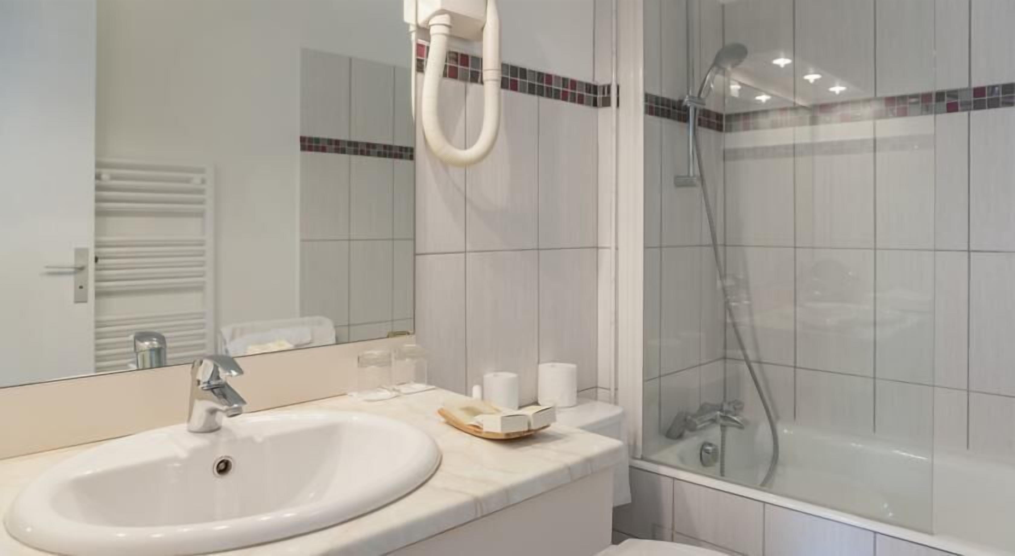 free toiletries, hair dryer, towels