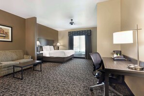 Suite, 1 King Bed, Accessible, Refrigerator & Microwave (with Sofabed) | Pillowtop beds, desk, iron/ironing board, free WiFi