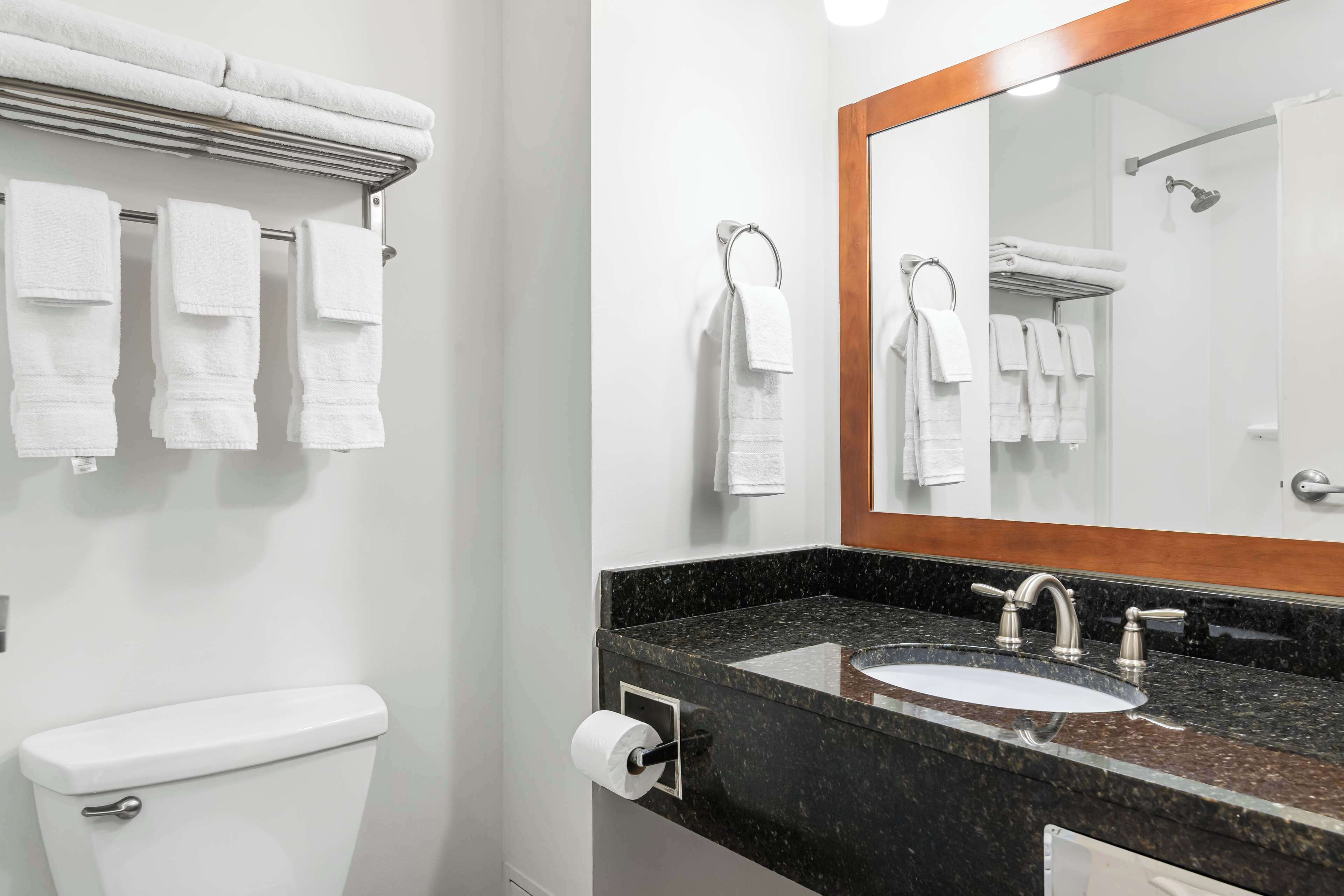 free toiletries, hair dryer, towels, soap