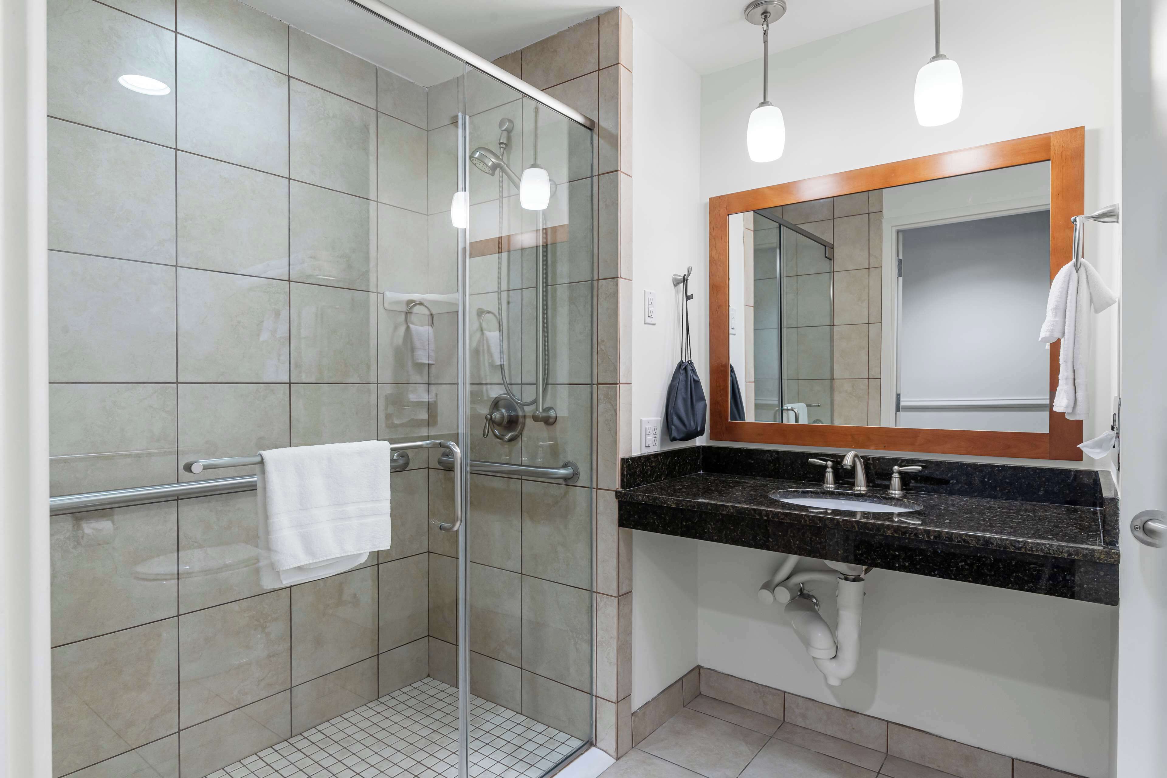 suite, 1 king bed, accessible, non smoking (with sofabed) | bathroom | free toiletries, hair dryer, towels, soap