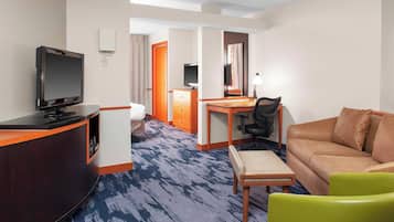 Premium bedding, memory foam beds, desk, iron/ironing board