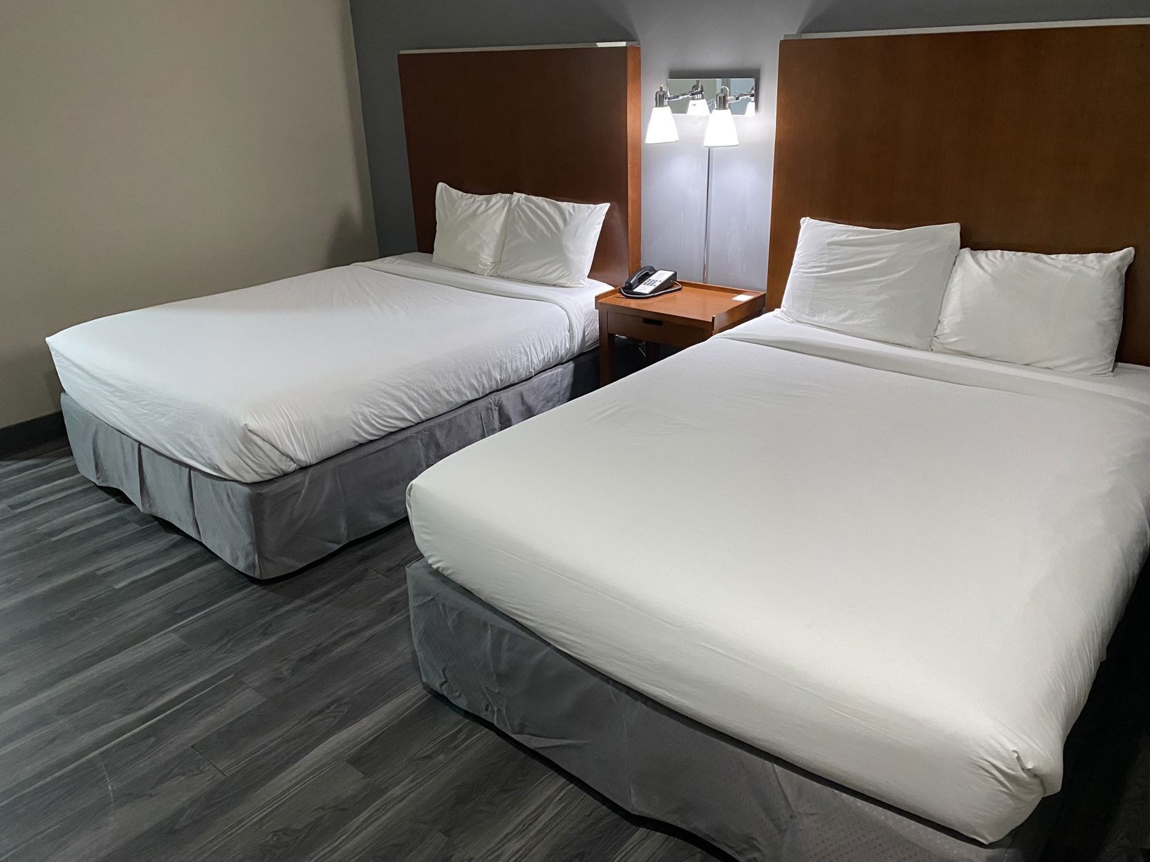 Select Comfort beds, individually decorated, desk, soundproofing