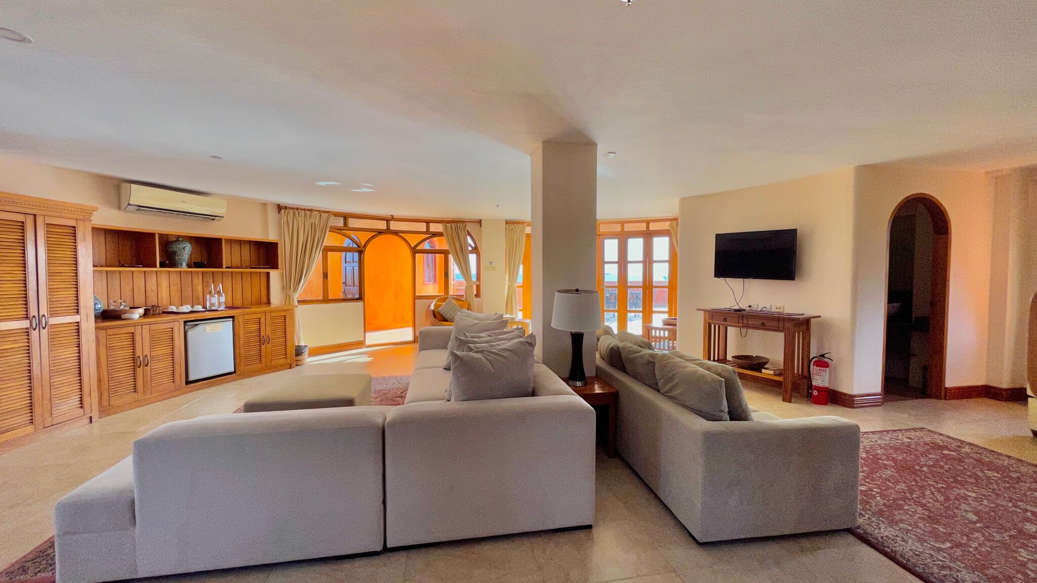 casa coco penthouse | living area | flat-screen tv