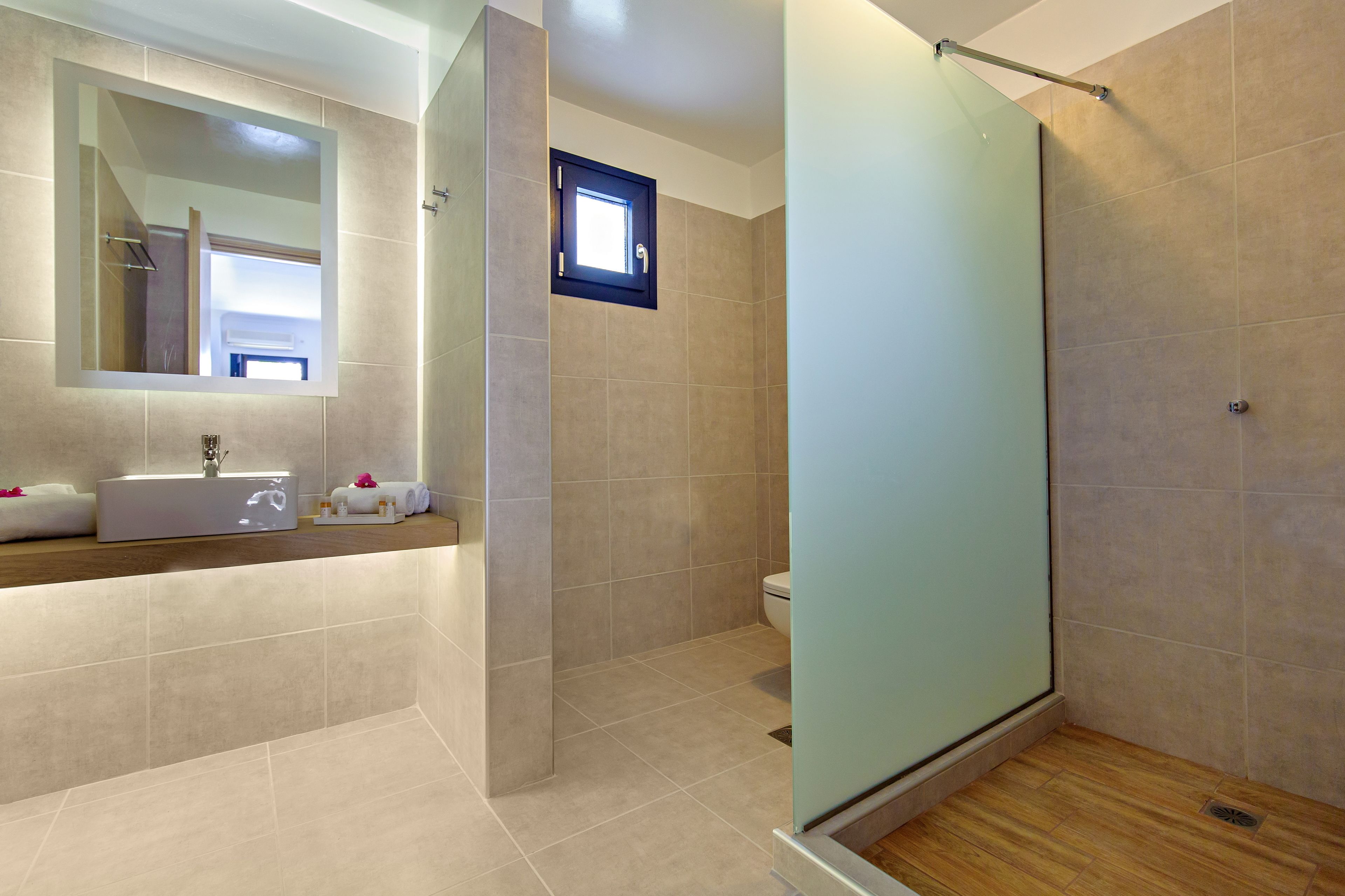 free toiletries, hair dryer, towels