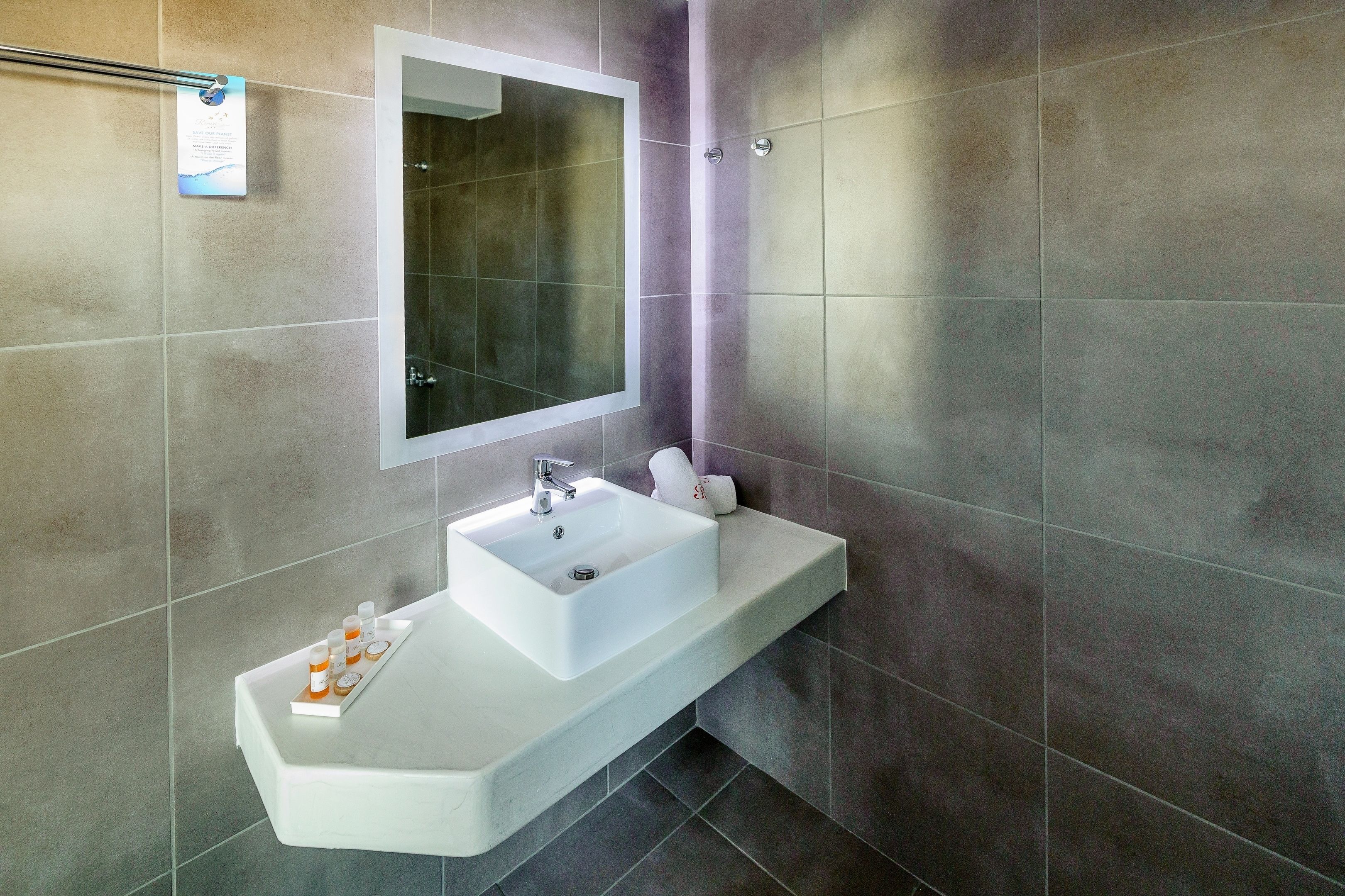 free toiletries, hair dryer, towels