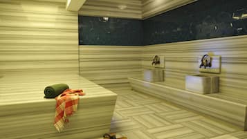 Salas de tratamiento para parejas, un sauna, baño turco/hammam