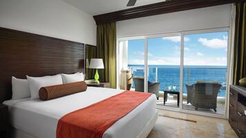 Penthouse, 2 habitaciones, vista al océano | 1 habitación, ropa de cama de alta calidad y edredón