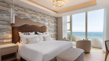 Sea Facing Room | Lakens van Egyptisch katoen, luxe beddengoed, donzen dekbedden