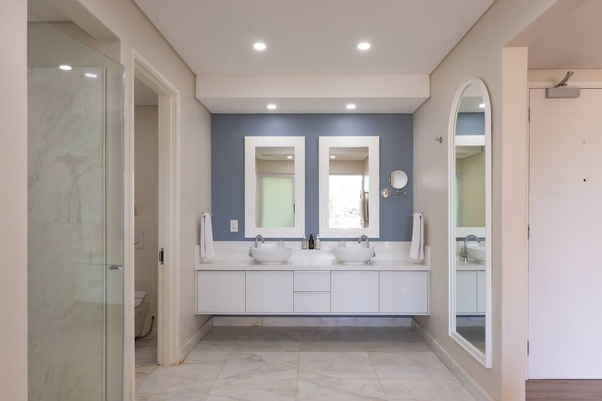 non-sea facing suite | bathroom | separate bathtub and shower, free toiletries, hair dryer, bathrobes