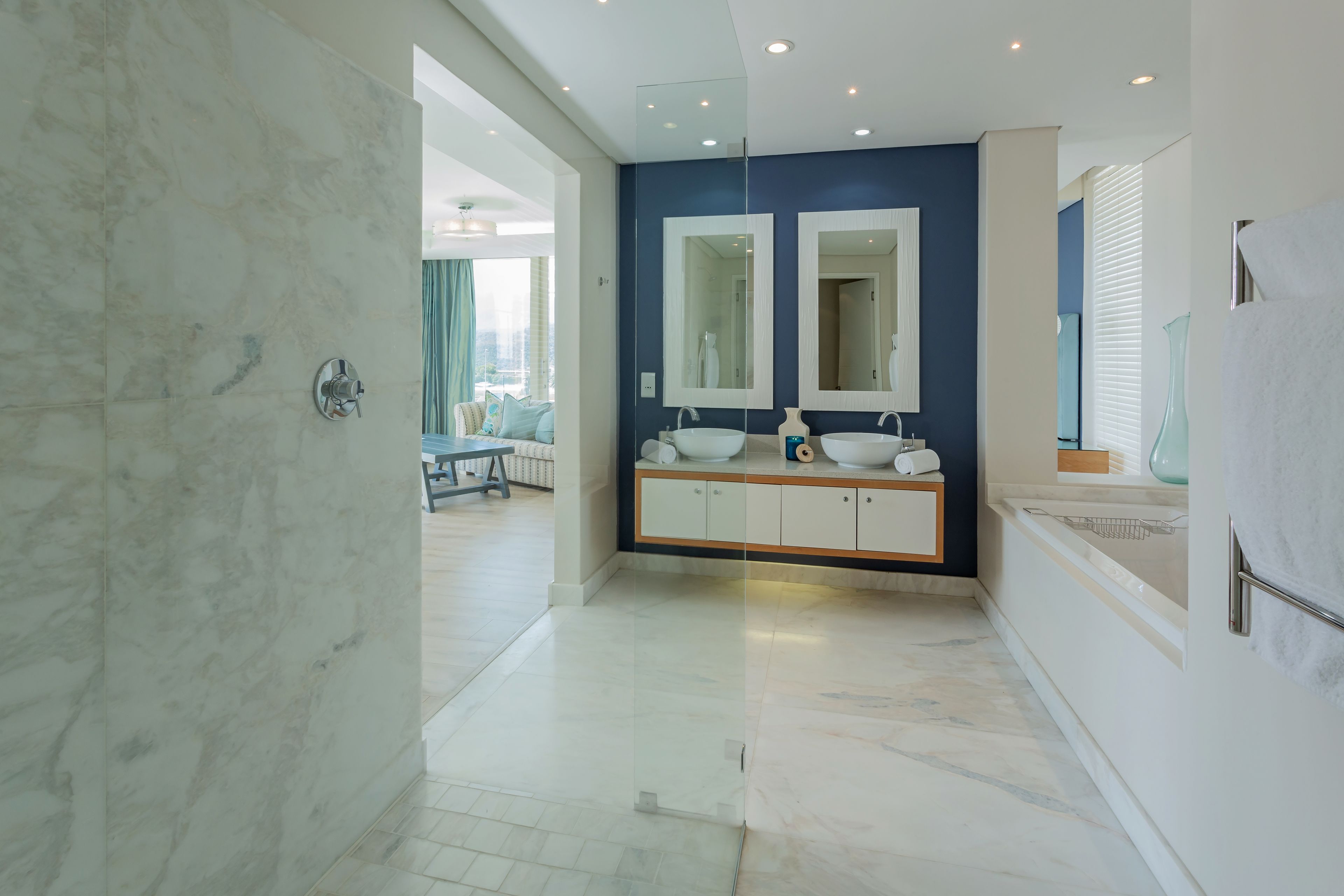 partial sea facing suite | bathroom | separate bathtub and shower, free toiletries, hair dryer, bathrobes