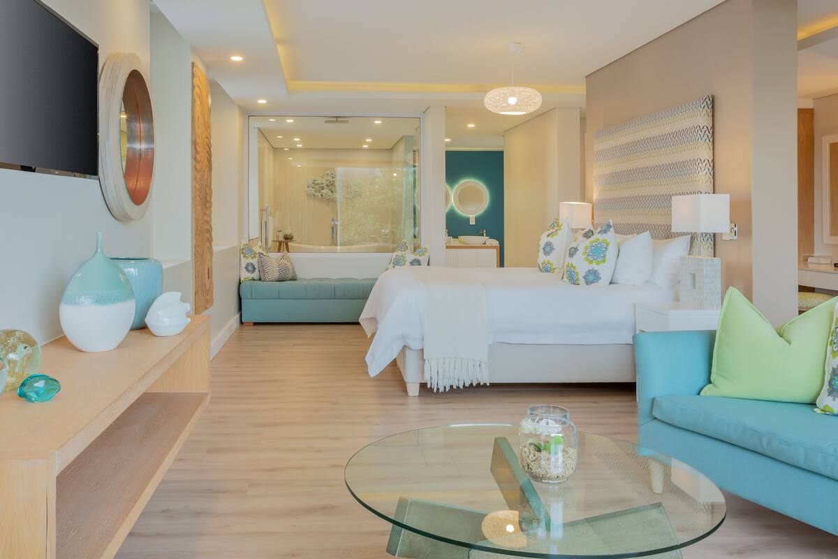 superior non sea facing suite | living area | 43-inch smart tv with satellite channels