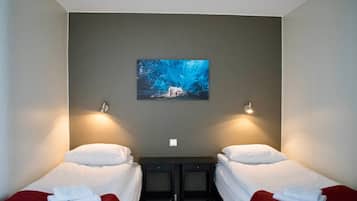Blackout curtains, free WiFi, bed sheets