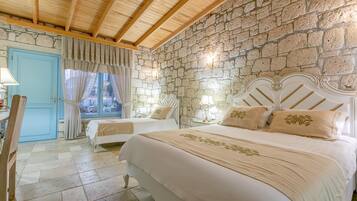 Superior Triple Room, Pool View | Minibar, in-room safe, soundproofing, iron/ironing board