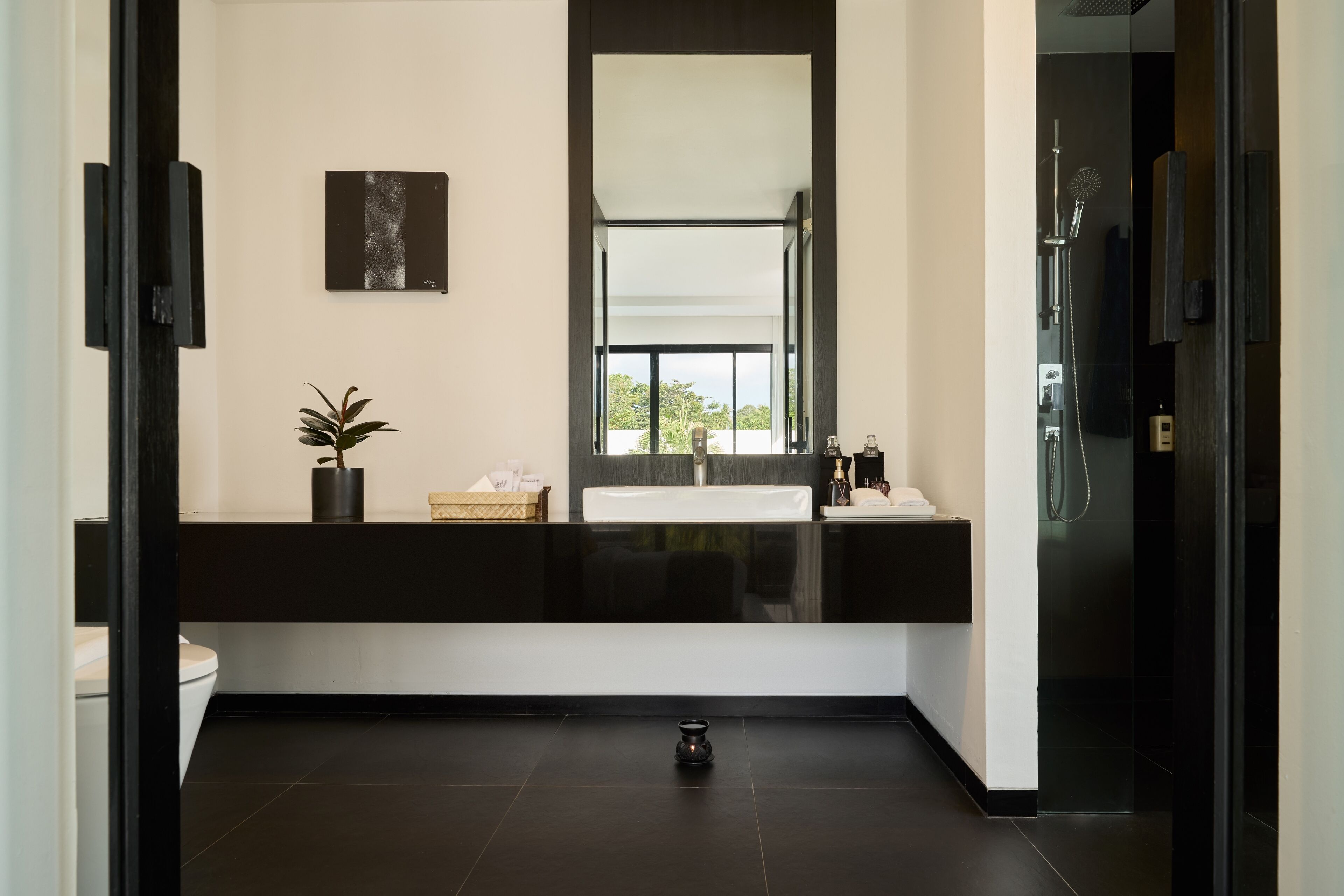 free toiletries, hair dryer, bathrobes, slippers