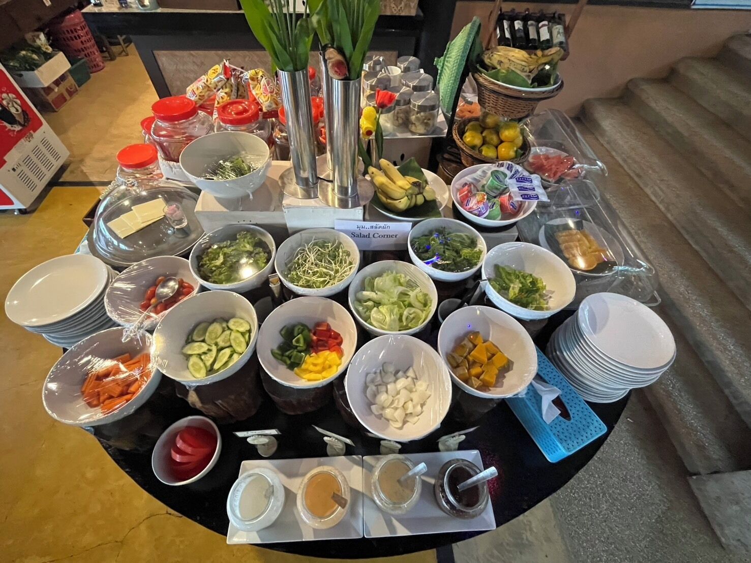 Café da manhã com buffet todos os dias mediante uma taxa