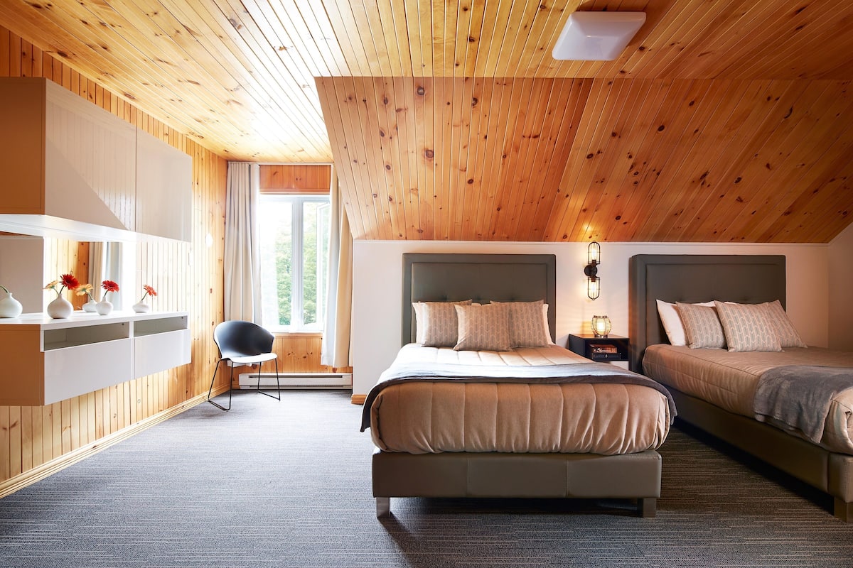 blackout curtains, iron/ironing board, free wifi, bed sheets