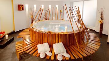 Sauna, hot tub, body treatments, 1 treatment room, massages