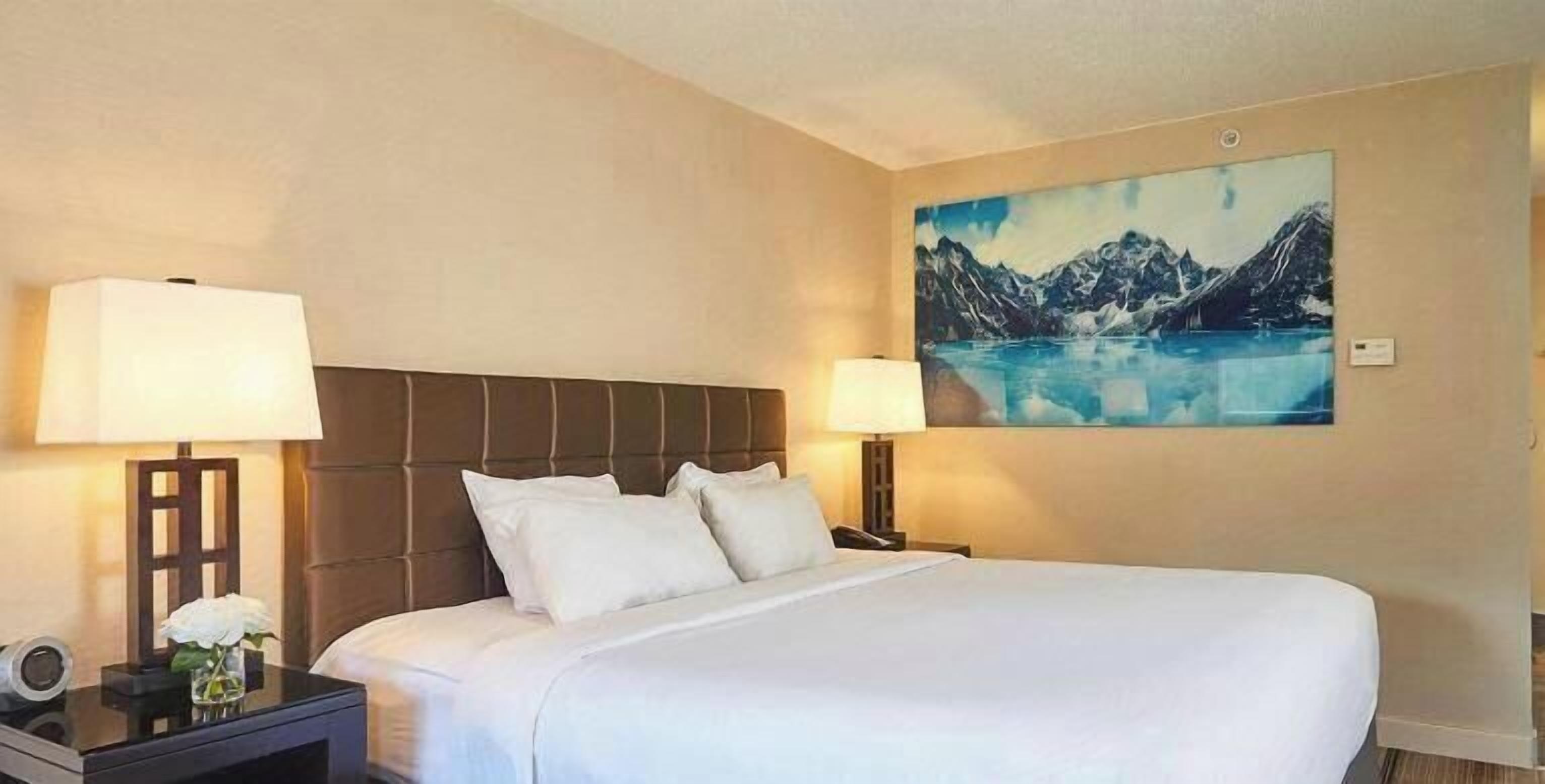 Down comforters, pillowtop beds, iron/ironing board, bed sheets