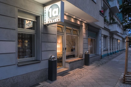 Front of property – evening/night. Pension 1A Apartment