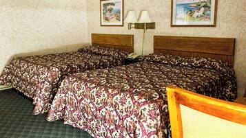 Standard Room, 2 Double Beds | Desk, laptop workspace, blackout drapes, iron/ironing board